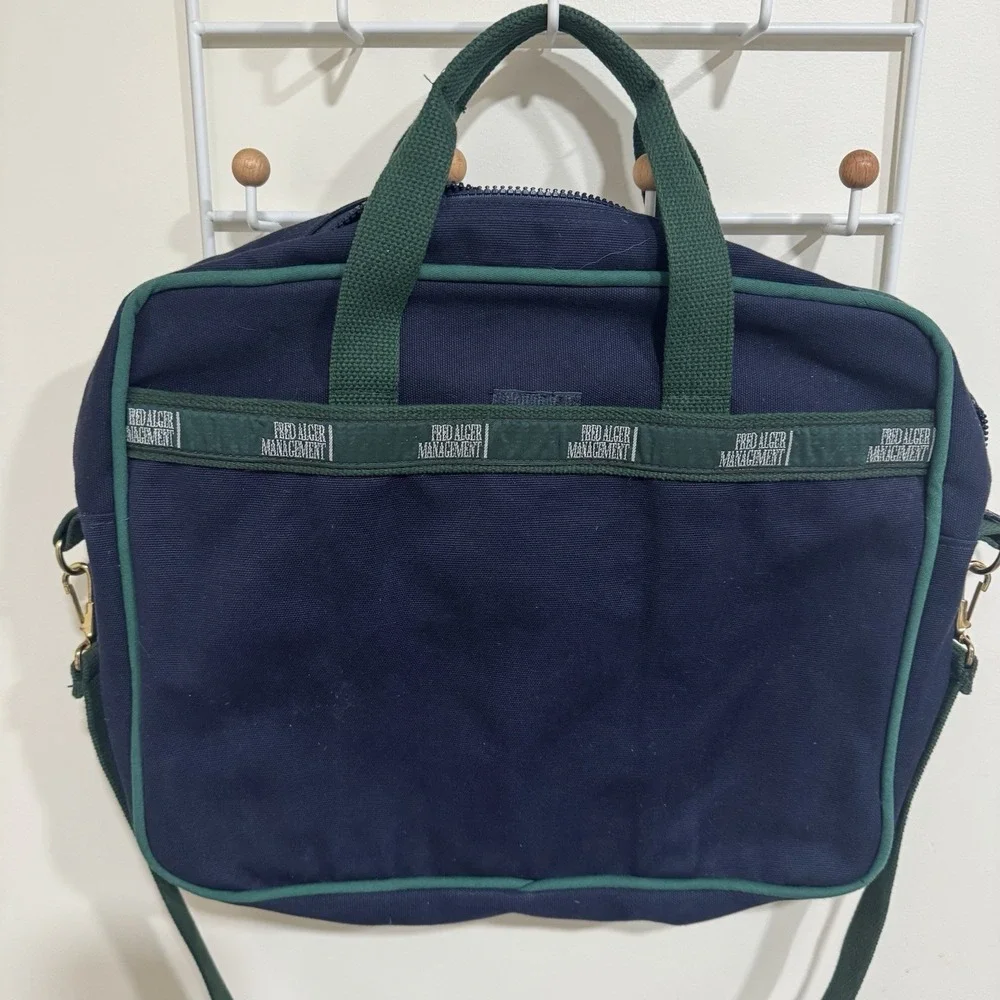 Vintage Warden Brooks Fred Alger Management Wall Street Canvas Bag Tote USA
